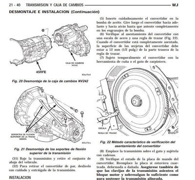 Guía de reparación Jeep Grand Cherokee WJ WG 1999-2004 Español: instrucciones claras para reparaciones exitosas.