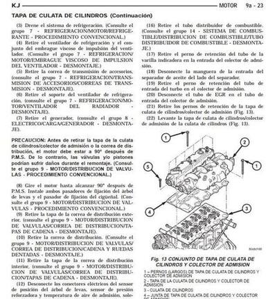 Guía de mantenimiento Jeep Cherokee Liberty KJ 2001-2007 Español: mantenimiento preventivo y correctivo.