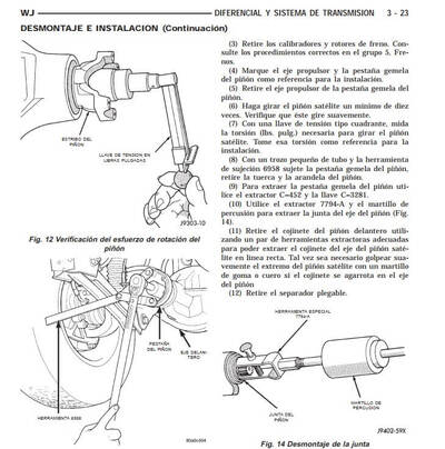 Reparación mecánica profesional con el manual de reparación Jeep Grand Cherokee WJ WG 1999-2004 Español.