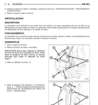 Reparación de motor Jeep Grand Cherokee WK 2005-2010 Español: detallada con el manual de servicio.