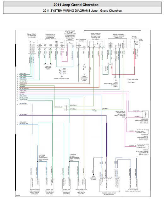 Guía de reparación eléctrica Jeep Grand Cherokee WK2 2011-2013 con diagramas visuales paso a paso.