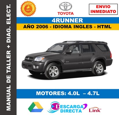 Manual de Taller Toyota 4Runner 2006 – Reparación y&nbsp;Servicio