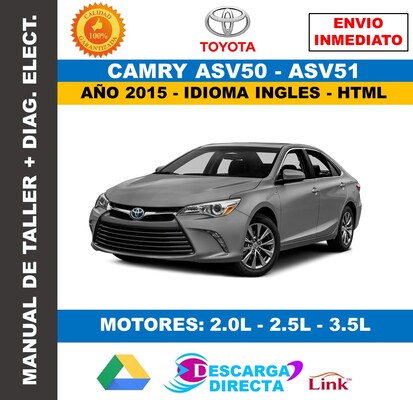 Manual de Servicio y Reparación Toyota Camry ASV50 ASV51 (2015) Oficial Interactivo