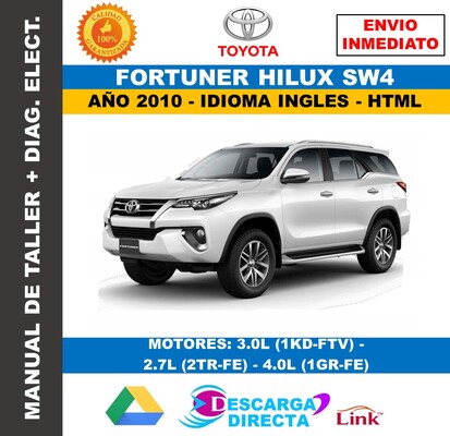 Manual de Taller y Servicio Toyota Fortuner Hilux SW4 2010 Descarga&nbsp;Directa