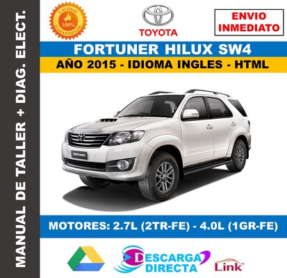 Manual de Taller y Servicio Toyota Fortuner Hilux SW4&nbsp;2015