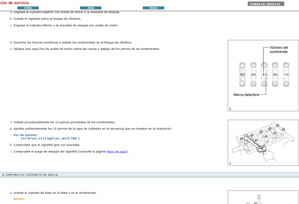 Reparación de transmisión Toyota Corolla en Español 2011: especializada con el manual de servicio.