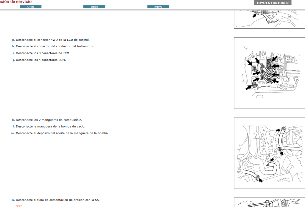 Manual de taller Toyota Fortuner Hilux SW4 2010 Español: todo lo que necesitas para el servicio de tu coche.