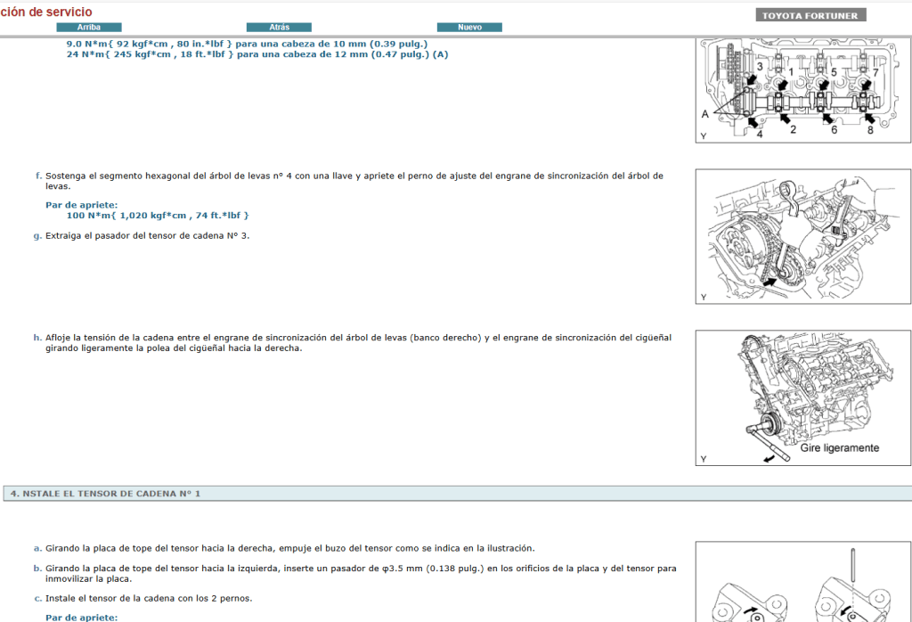 Manual de taller Toyota Fortuner Hilux SW4 Español 2011: la mejor herramienta para reparaciones mecánicas.