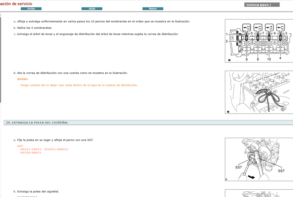 Reparación de transmisión Toyota Rav4 en Español 2007: especializada con el manual de servicio.  
