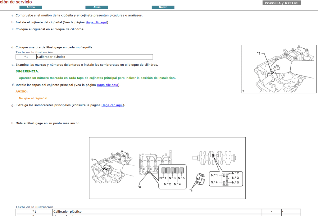 Guía de mantenimiento Toyota Corolla en Español 2010: mantenimiento preventivo y correctivo.  
