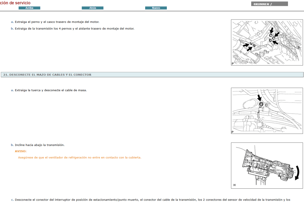 Manual de taller Toyota 4Runner 2009 Español: la mejor herramienta para reparaciones mecánicas. 

