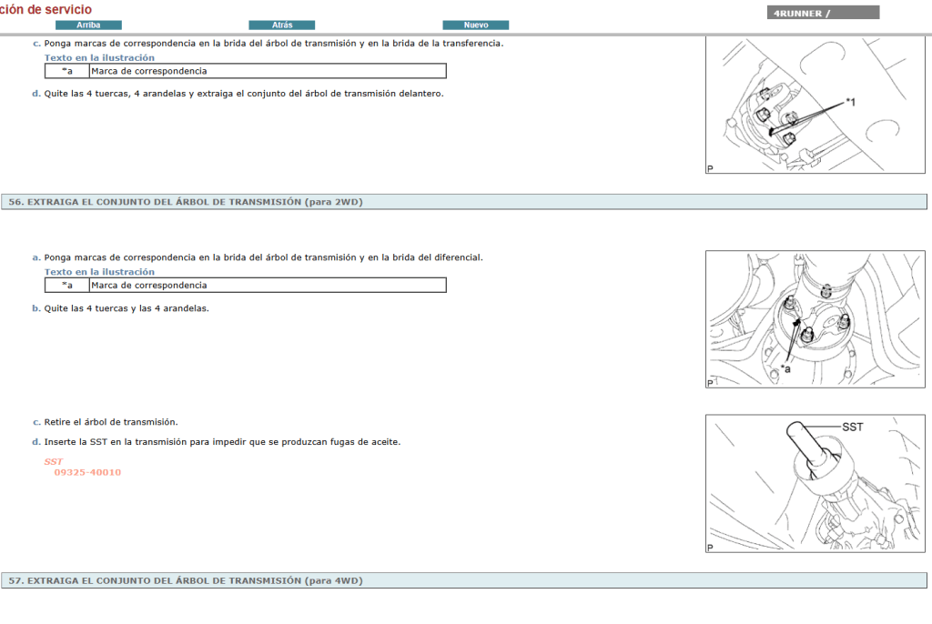 Reparación de motor Toyota 4Ruuner 2011 Español: detallada con el manual de servicio.