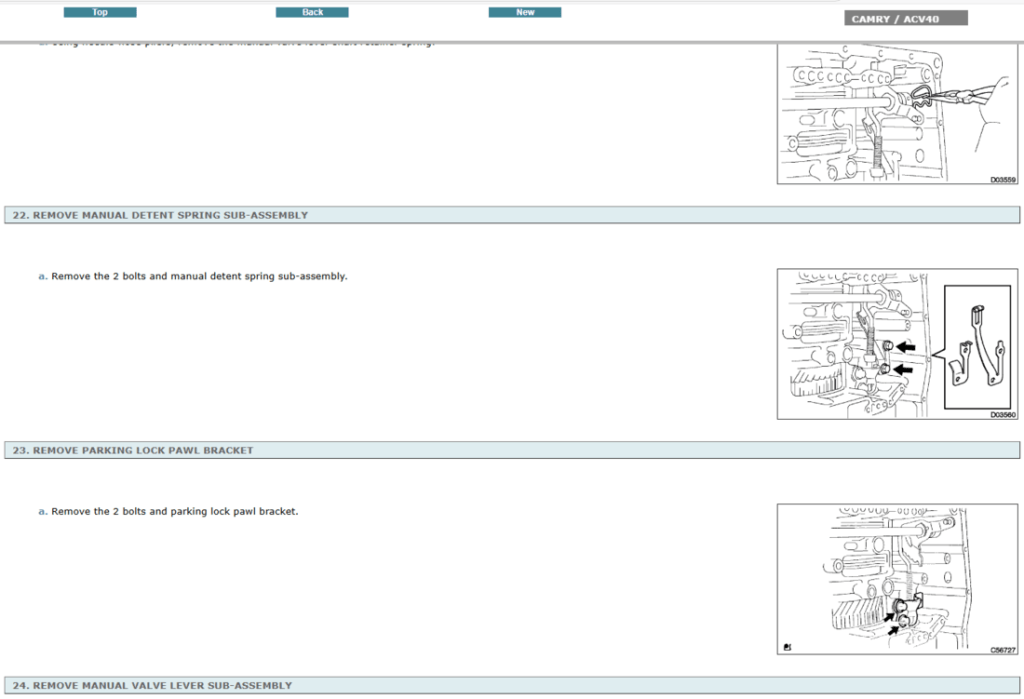 Manual de Taller y Servicio Interactivo Oficial para Toyota Camry ACV40 (2006-2009). Documento de reparación completo con Diagramas Eléctricos incluidos.