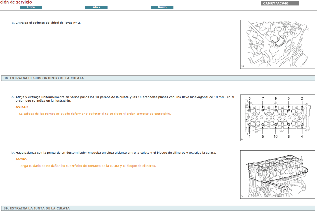 Manual de reparación Toyota Camry ACV40 2007 en Español: soluciones rápidas para problemas comunes.