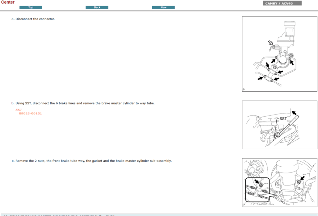 Manual de Taller y Reparación Interactivo Oficial para Toyota Camry ACV40 (2010). Documento de servicio completo con procedimientos de mantenimiento.