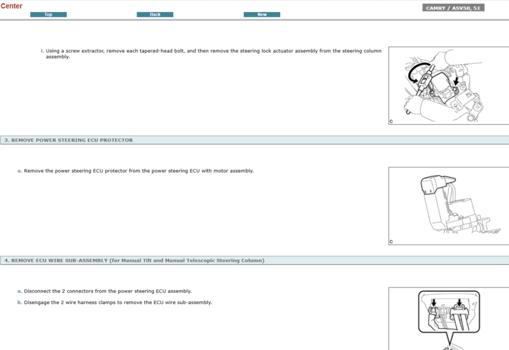 Instrucciones de reparación de la transmisión automática y CVT del Toyota Camry ASV50 ASV51 (2015). Manual de servicio interactivo con procedimientos de taller.