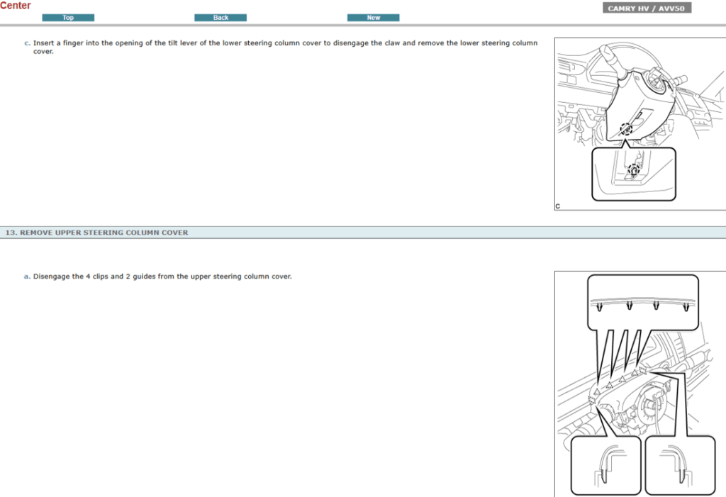 Instrucciones de reparación del transeje híbrido (P410) del Toyota Camry HV (2015). Manual de servicio interactivo con procedimientos de taller de la transmisión.