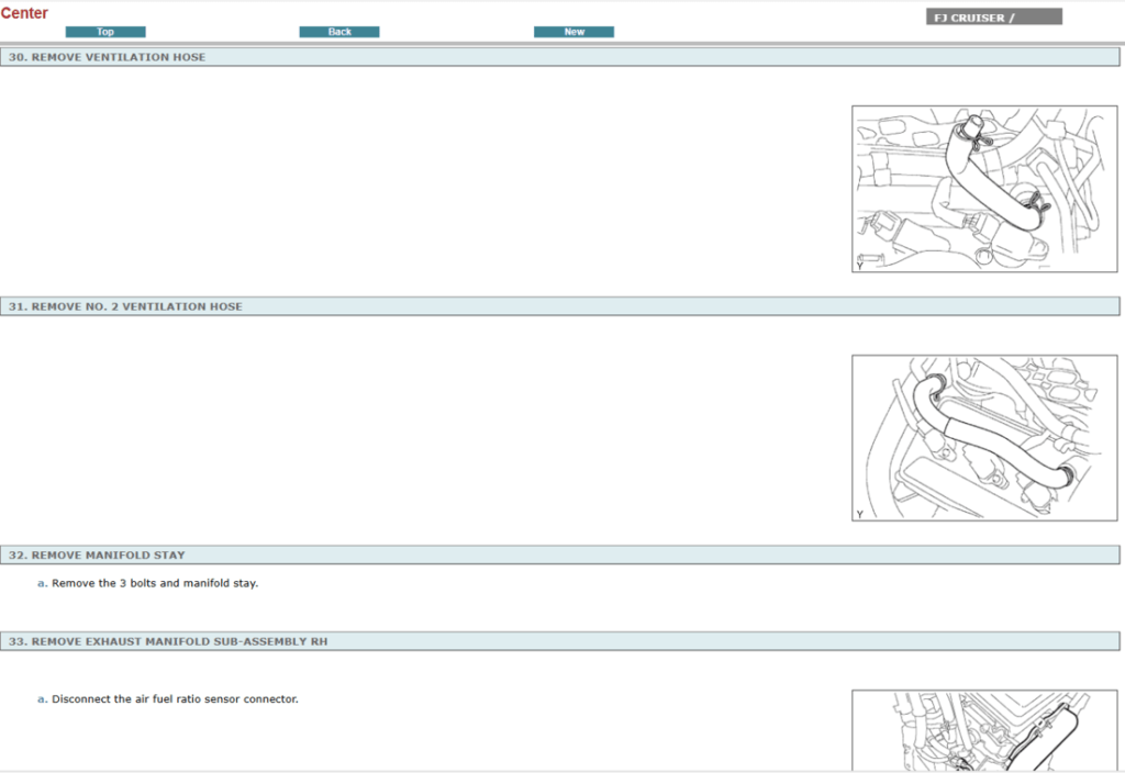 Manual de servicio Toyota FJ Cruiser 2012: diagnóstico y reparación de problemas técnicos.  
