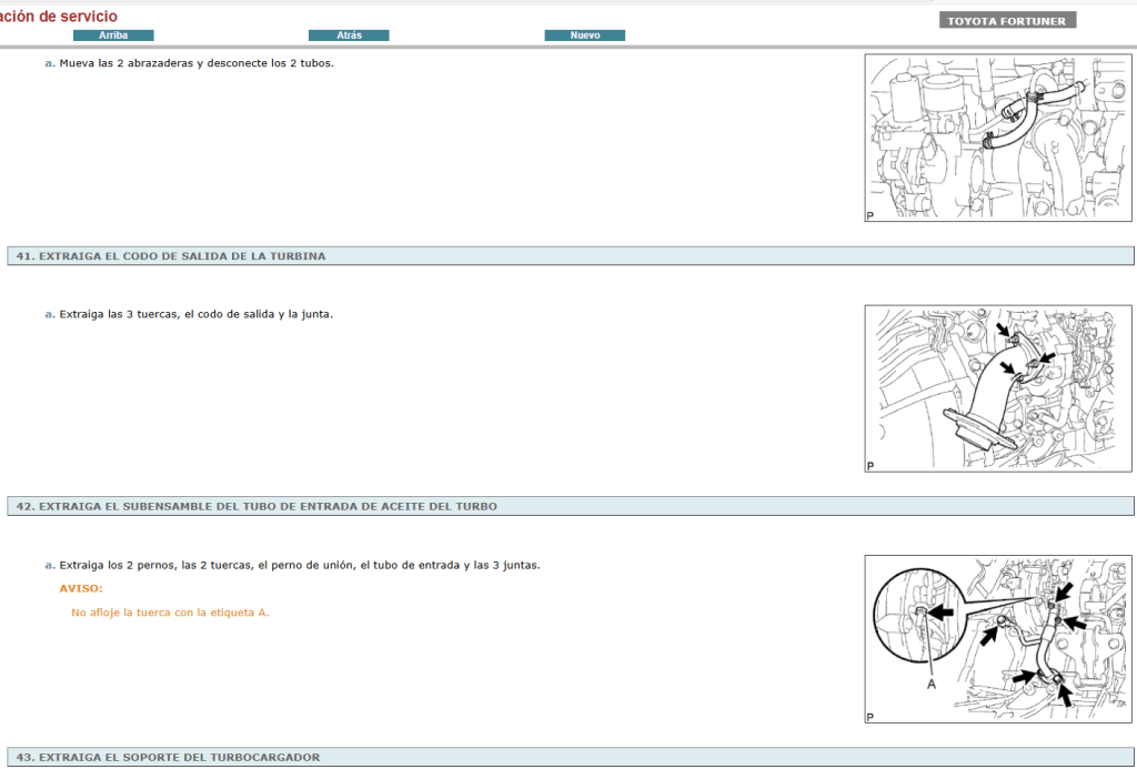 Manual de servicio Toyota Fortuner Hilux SW4 2010 Español: diagnóstico y reparación de problemas técnicos.