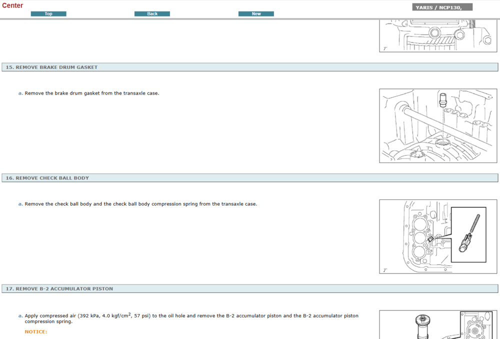 Manual de Servicio y Reparación Oficial Interactivo para Toyota Yaris XP130 NCP130 (2011). Documento de taller que incluye Diagramas Eléctricos y procedimientos de mantenimiento.
