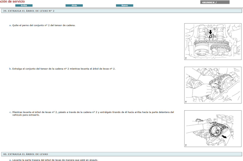 Reparación mecánica profesional con el manual de reparación Toyota 4Runner 2015 Español.