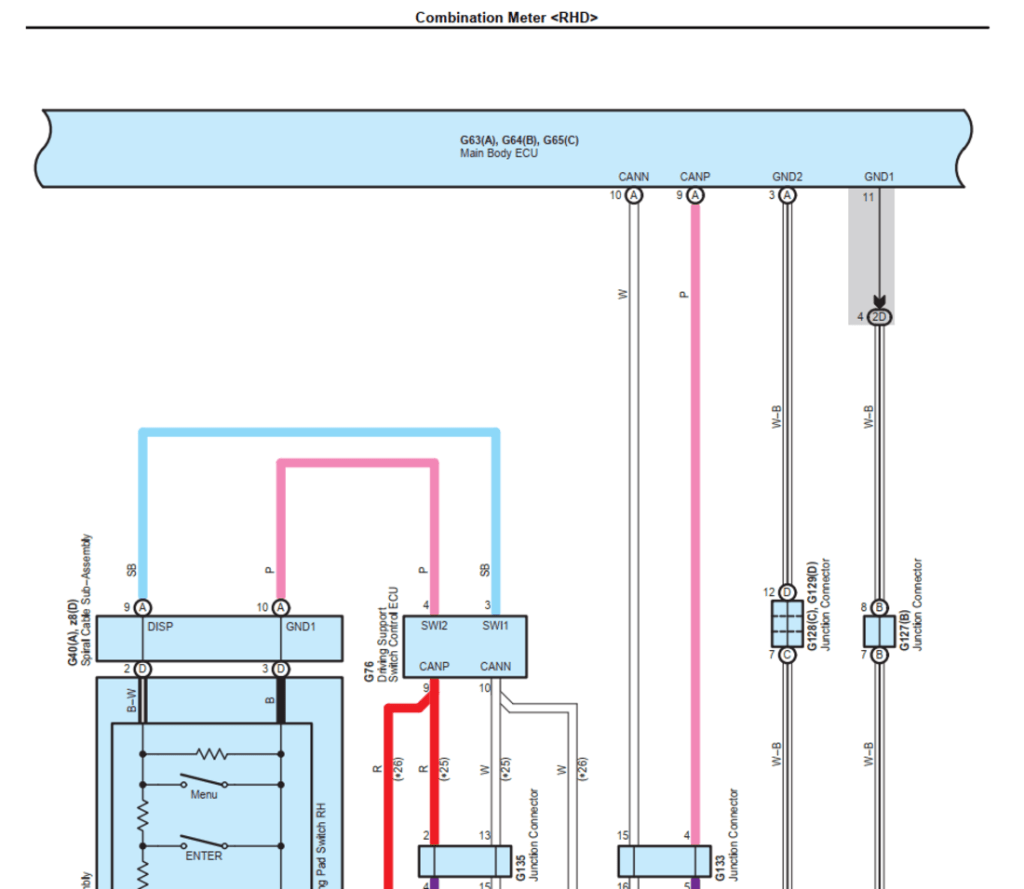 Diagramas eléctricos Toyota Land Cruiser Prado J150 2011 con leyendas explicativas.
