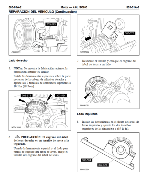 Manual de reparación mecanica del motor Ford Explorer 2006-2010, en Español PDF