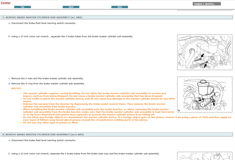 Manual de reparación del motor 1.5L (1NZ-FE) del Toyota Yaris NCP90 (2013). Guía de taller interactiva con especificaciones de servicio detalladas del motor.