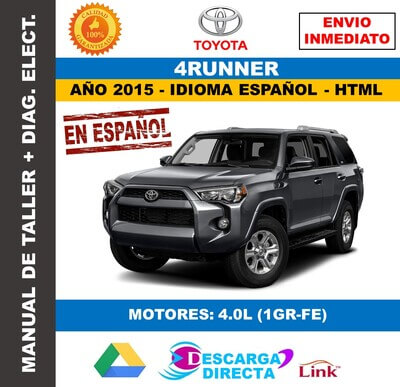 Toyota 4Runner Manual de Taller (2015) Español – Versión Interactiva Descarga Oficial