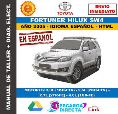 Manual de Taller y Servicio Toyota Fortuner Hilux SW4 2005 Español