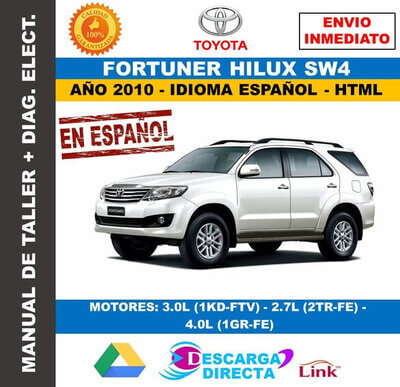 Manual de Taller y Servicio Toyota Fortuner Hilux SW4 2010 Español