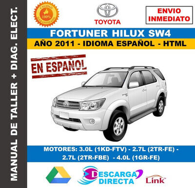 Manual de Taller y Servicio Toyota Fortuner Hilux SW4 2011 Español