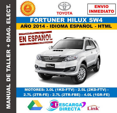 Manual de Taller y Servicio Toyota Fortuner Hilux SW4 2014 Español