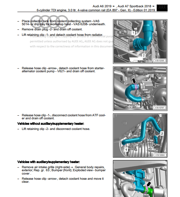 Guía de mantenimiento Audi A6 (C8-4K) 2018-2020: consejos para el cuidado de tu vehículo.