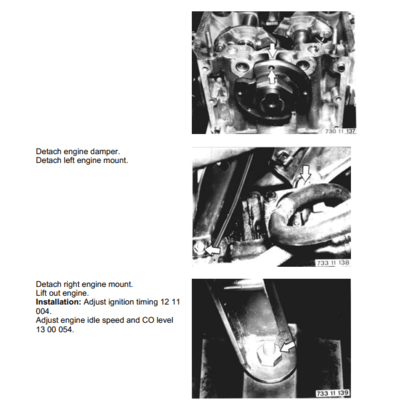 Manual de reparación del BMW Serie 7 (E23) 1977-1987, con pasos detallados y herramientas necesarias.
