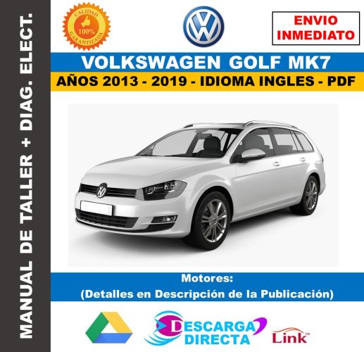 Manual de Taller y Servicio Volkswagen Golf MK7 2012-2019 PDF