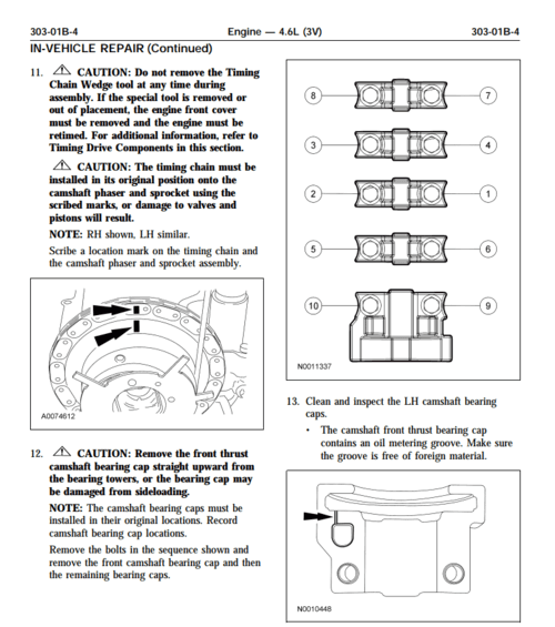 Reparación mecánica del Ford Mustang 2005-2009: textos y diagramas para procedimientos detallados.
