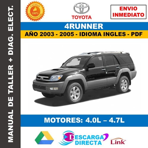 Toyota 4Runner Manual de Taller (2003-2005) – PDF Descarga&nbsp;Oficial