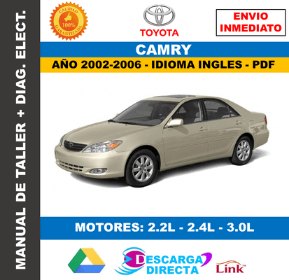 Manual de Taller y Reparación Toyota Camry (2002-2006) Descarga Oficial&nbsp;PDF