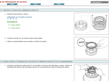 Guía de reparación Toyota Fortuner Hilux SW4 Español 2011: instrucciones claras para reparaciones exitosas.