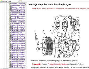 Guía visual y textual para la reparación mecánica del Chevrolet Cruze 2014 Español.
