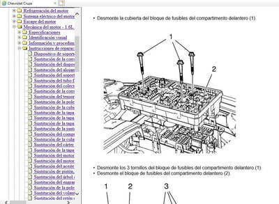 Procedimientos detallados para reparar el motor del Chevrolet Cruze 2013 en Español, con herramientas recomendadas.
