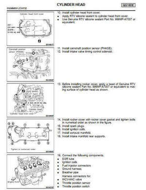 Reparación de motor Nissan Sentra B15 2000-2001: detalladas en el manual de servicio.
