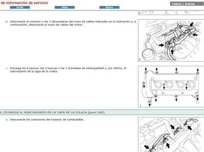 Reparación mecánica profesional con el manual de taller Toyota Yaris NCP90  2007 en Español.  
