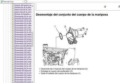 Guía técnica para reparar el Chevrolet Cruze 2013 en Español, con herramientas recomendadas y pasos detallados.