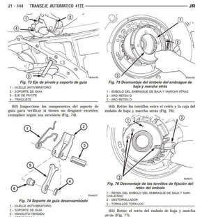 Reparación de transmisión Dodge Stratus 2001-2006 en Español: especializada con el manual de servicio.