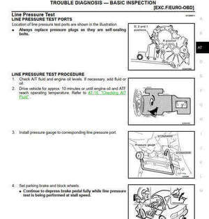 Revision y diagnosticos del motor y transmisión del Nissan Xtrail T30