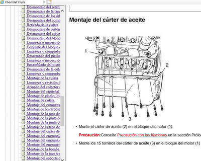 Guía paso a paso para la reparación del motor del Chevrolet Cruze 2013 en Español, con herramientas y procedimientos.