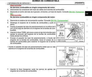 Reparación de motor Nissan Frontier Navara D22 Español 1997-2014: detallada con el manual de servicio.
