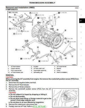 Guía de mantenimiento Nissan Pathfinder R51 2005-2007: sistema de transmisión
